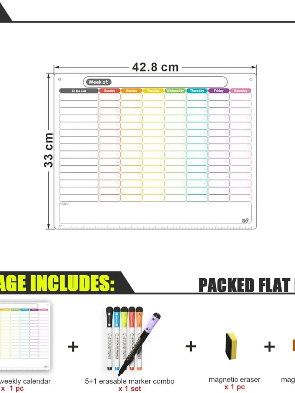 Magnetic Dry Erase Chore Chart 5 Dry Erase Markers & 1 Wet Erase Marker & Eraser